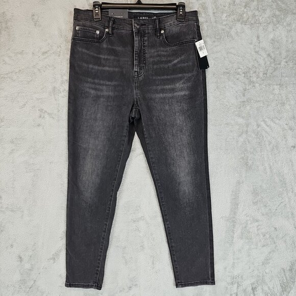 Lauren Ralph Lauren Relaxed Taper Jeans Womens Size 6 Black High Rise Stretch - Picture 3 of 7